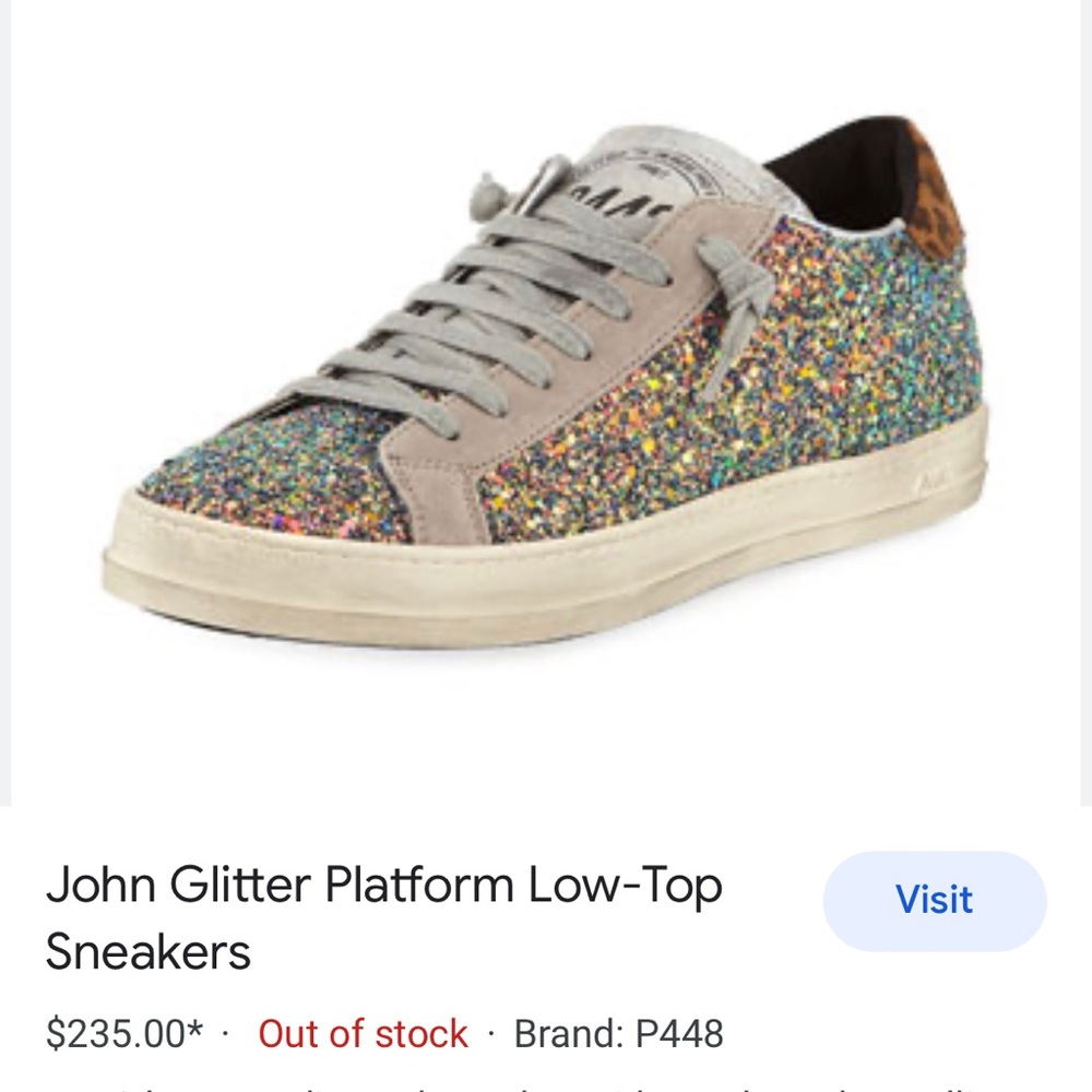 P448 John Glitter Platform Low-Top Sneakers